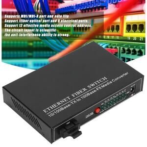 10/100M Fiber Optical Media Converter 8 RJ45 1 SC Singlemode Single Fiber
